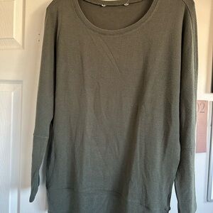 Green Crew Neck Sweater with Relaxed Fit